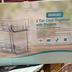 NIB Clear 2-Tier Organizer with Dividers
